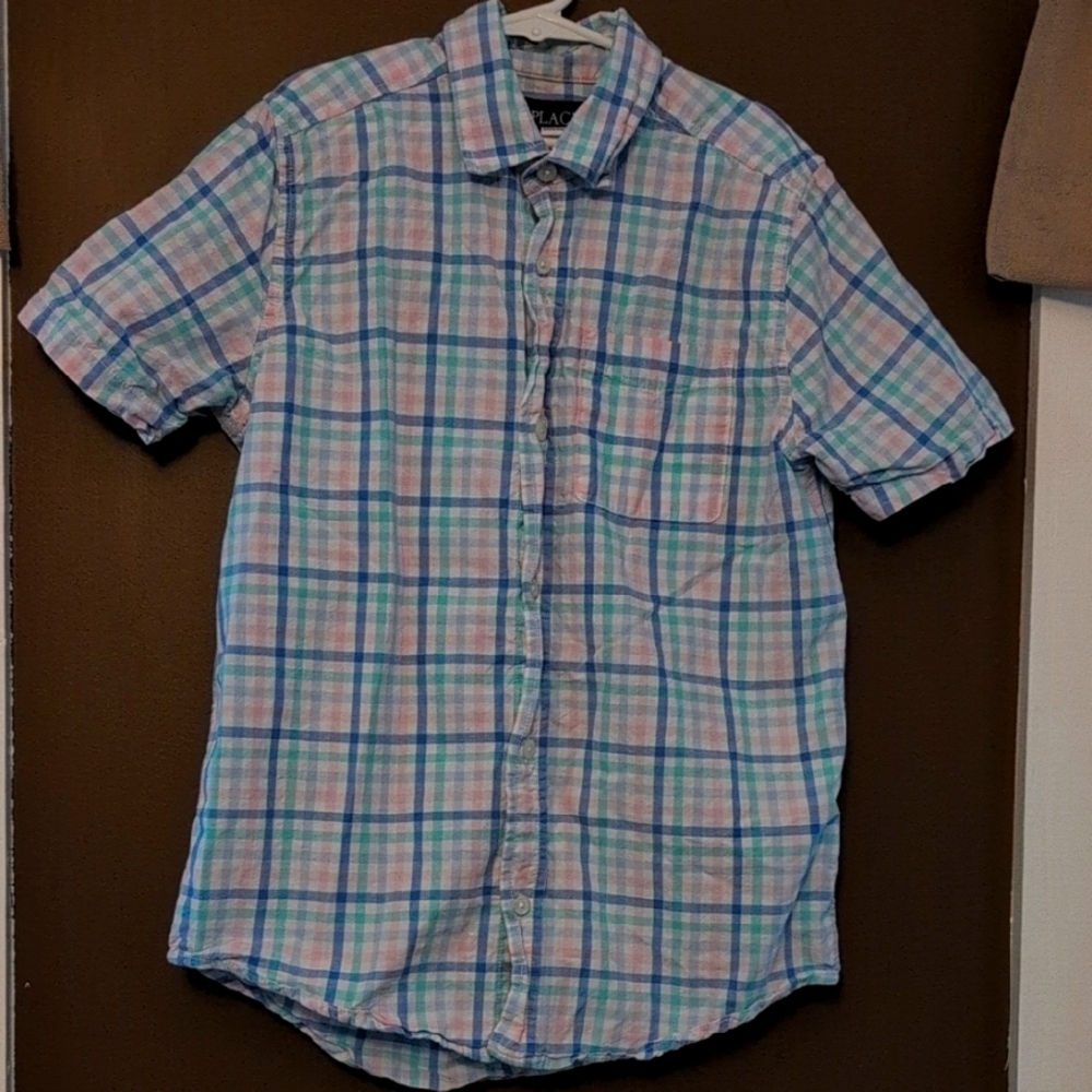 Place Blue and Pink Casual Button Down Shirt